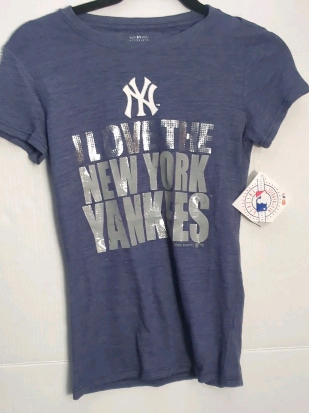 Team Athletics MLB New York Yankees Blue Youth Girls T-Shirt M 10/12 - Picture 6 of 6
